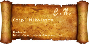 Czipf Nikoletta névjegykártya