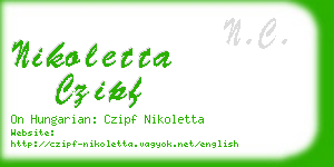 nikoletta czipf business card